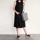 Sleeveless Cropped Wide-leg Linen Jumpsuit