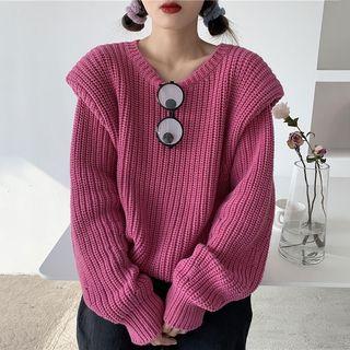 Padded Shoulder Loose-fit Sweater