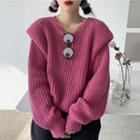 Padded Shoulder Loose-fit Sweater