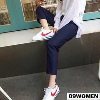 Plus Size - Tab-detail Straight-cut Pants