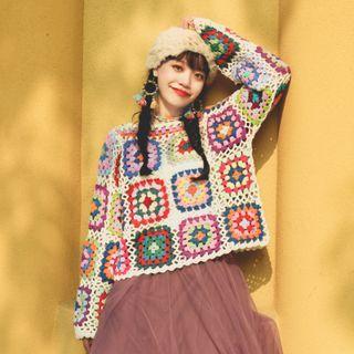 Cropped Crochet Sweater