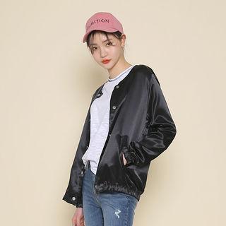 Snap-button Satin Jacket