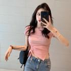 Slim-fit Short-sleeve Drawstring Top