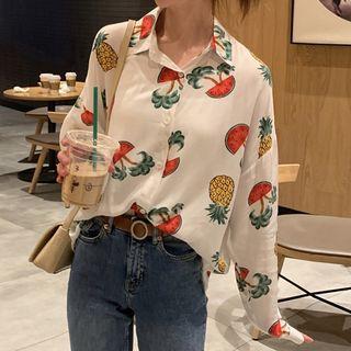 Long-sleeve Fruit Print Shirt
