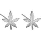 925 Sterling Silver Leaf Stud Earring 1 Pair - As Shown In Figure - One Size