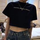 Ripped Wide-leg Jeans / Short-sleeve T-shirt