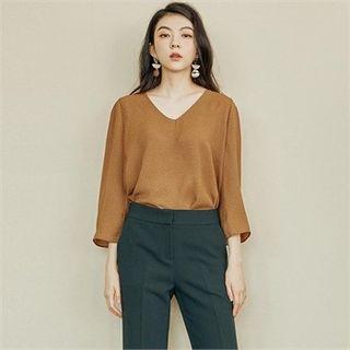 V-neck Polka-dot Top