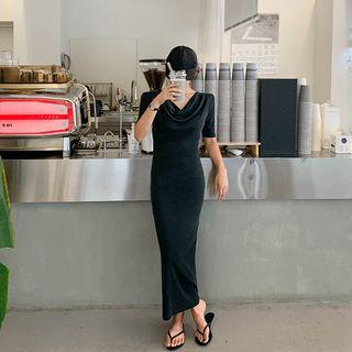 Drape-neck Maxi Dress