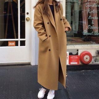 Long Sleeve Double Breasted Woolen Coat