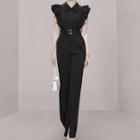 Sleeveless Ruffled Straight Leg Jumpsuit