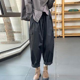 Wide Leg Cargo Pants Black - One Size