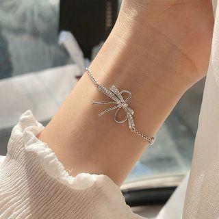 925 Sterling Silver Bow Bracelet Bow - Silver - One Size