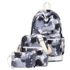 Set Of 3: Paint Splattered Backpack + Crossbody Bag + Pouch