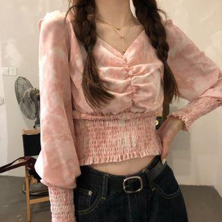 Tie-dyed Cropped Blouse