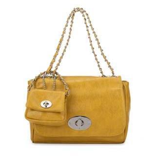 Shoulder Bag With Coin Purse Yellow - One Size