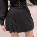 High-waist Plain Asymmetrical A-line Skirt
