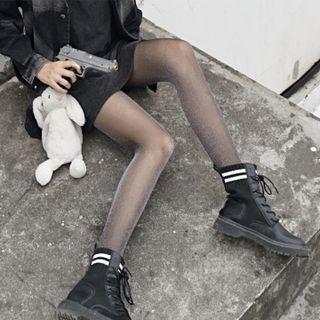 Glitter Mesh Tights Black - One Size
