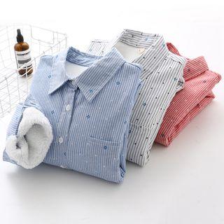 Clover Striped Fleece-lined Shirt