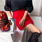 Band-waist Fleece-lined Skirt