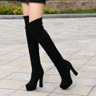 Faux-suede High-heel Over The Knee Boots