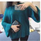 Bell-sleeve Chunky Knit Sweater