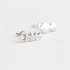 925 Sterling Silver Non-matching Cat & Fish Bone Earring 1 Pair - As Shown In Figure - One Size