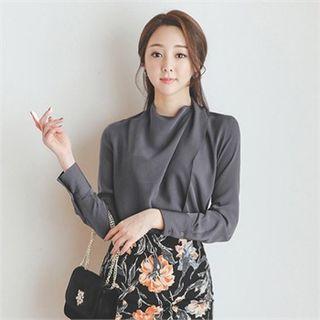 Crew-neck Layered Chiffon Top