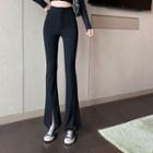 High Waist Boot-cut Split Pants