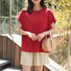 Raglan-sleeve Seam-trim T-shirt