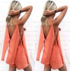 Set: Open Back Camisole Top + Shorts
