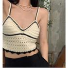 Sleeveless Knit Top As Figure - One Size