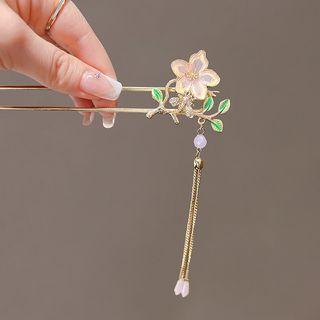 Flower Alloy Hair Stick Gold - One Size