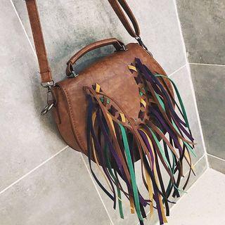 Fringed Trim Shoulder Bag
