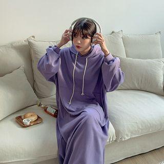 Colored Oversized Maxi Hoodie Dress