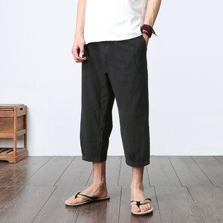 Regular-fit Plain Cropped Pants
