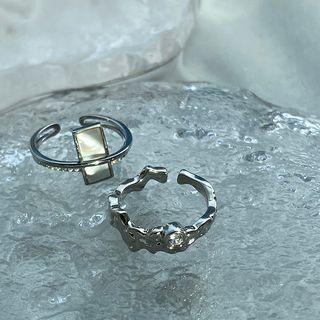 Irregular Alloy Open Ring / Rectangle Alloy Open Ring