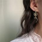 Dangle Flower Earring 1 Pair - S925 Silver - One Size