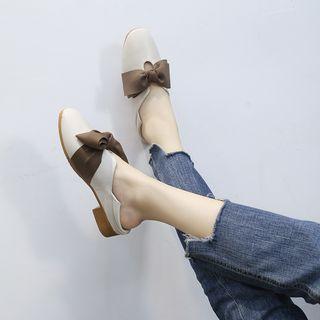 Low Heel Bow Accent Loafers
