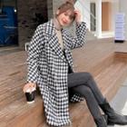 Checked Open Front Coat