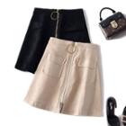 Front-zip A-line Skirt