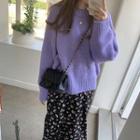 Plain Sweater / Floral Printed Skirt