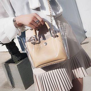Transparent Chain Strap Crossbody Bag