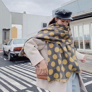 Polka Dot Fringed Shawl
