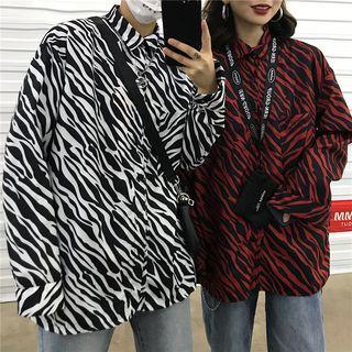 Long-sleeve Zebra Print Shirt