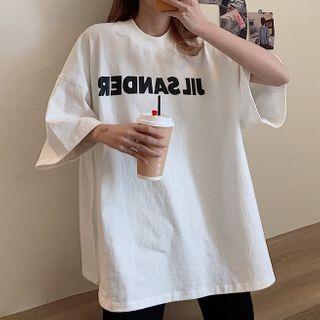 Short Sleeve Oversized Letter Printed T-shirt
