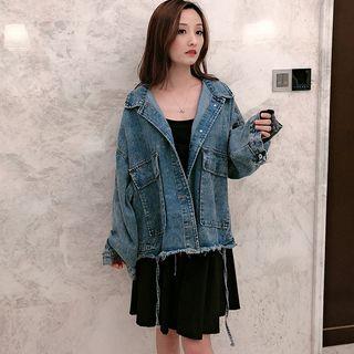 Denim Jacket / Spaghetti Strap A-line Dress