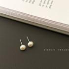 Freshwater Pearl Stud Earring 1 Pair - White - One Size