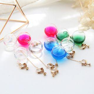 Glass Ball Drop Non-matching Earring
