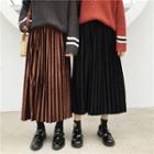 Pleated Midi Skirt Caramel - One Size