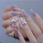 Bow Gradient Faux Nail Tips X27 - Purple - One Size